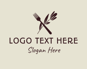 Green Fork - Fork Vegan Kitchen Business logo design