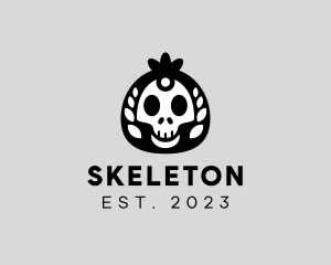Cute Skeleton Skull logo design
