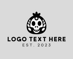 Dia De Los Muertos - Cute Skeleton Skull logo design