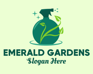 Green Natural Gardening Spray logo design