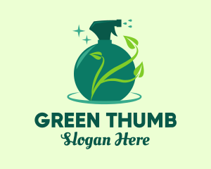 Green Natural Gardening Spray logo design