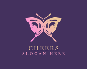 Woman Butterfly Wellness Logo