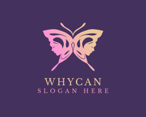 Woman Butterfly Wellness Logo