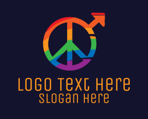 Bi - Colorful Peace Sign logo design