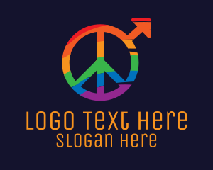 Lgbtq - Colorful Peace Sign logo design