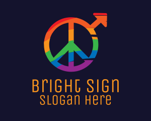 Sign - Colorful Peace Sign logo design