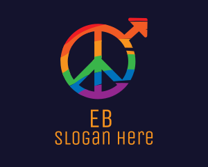 Gay Marriage - Colorful Peace Sign logo design