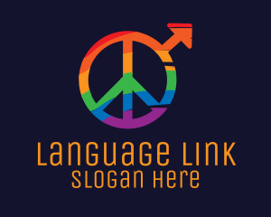 Bilingual - Colorful Peace Sign logo design