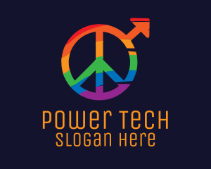 Transgender - Colorful Peace Sign logo design