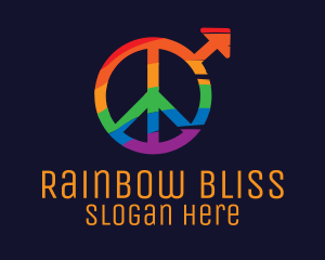 Lgbtq - Colorful Peace Sign logo design