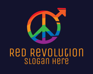 Colorful Peace Sign logo design