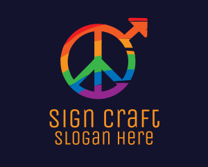 Colorful Peace Sign logo design