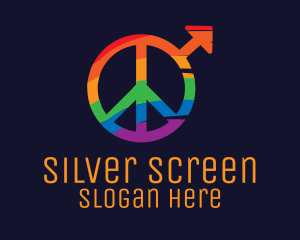 Lesbian - Colorful Peace Sign logo design
