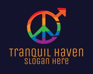 Peaceful - Colorful Peace Sign logo design