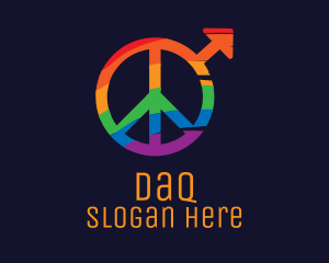 Lgbt - Colorful Peace Sign logo design