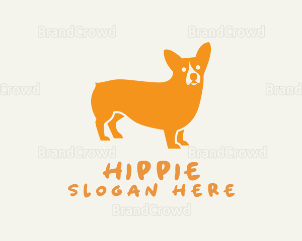 Orange Corgi Dog Logo