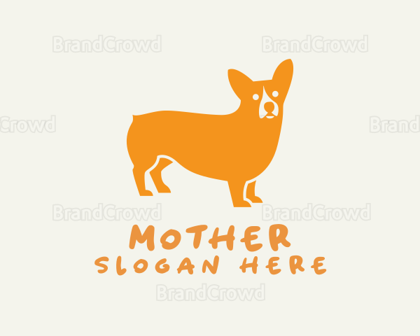 Orange Corgi Dog Logo