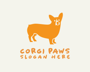 Orange Corgi Dog logo design