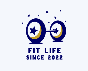 Star Fitness Barbell logo design
