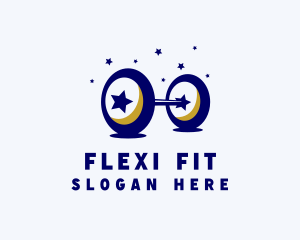 Star Fitness Barbell logo design