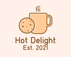 Cookie Coffee Cup logo design