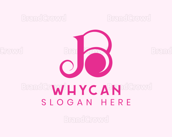 Pink Swirl Letter B Logo