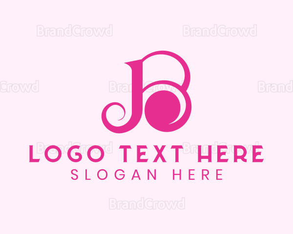 Pink Swirl Letter B Logo