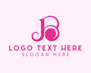 Feminine - Pink Swirl Letter B logo design