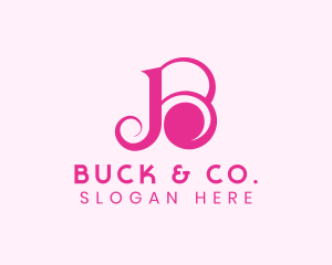 Pink Swirl Letter B logo design