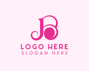 Scent - Pink Swirl Letter B logo design