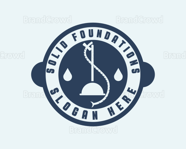 Plumber Toilet Plunger Logo