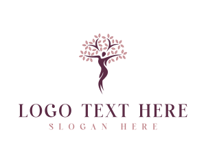 Wellness - Organic Woman Tree logo design