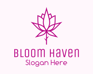 Botanical Rose Plant logo design