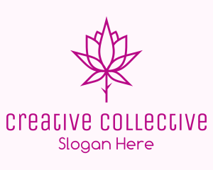 Botanical Rose Plant logo design