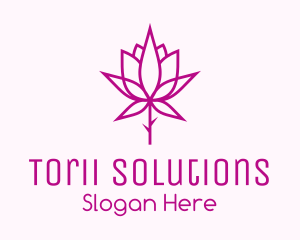 Botanical Rose Plant logo design