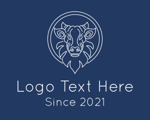 Head - Majestic Cow Head logo design