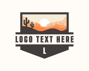 Cactus - Outdoor Desert Sand Dune logo design