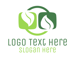 Vegetarian - Leaves Eco Sustainability logo design