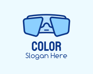Diving Gear - Blue Snorkeling Goggles logo design