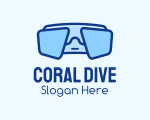 Snorkeling - Blue Snorkeling Goggles logo design