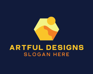 Desert Sand Dune Mountain logo design