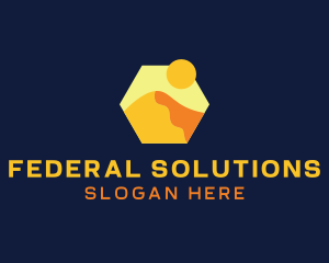 Desert Sand Dune Mountain logo design