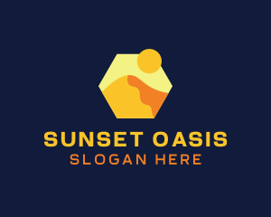 Desert Sand Dune Mountain logo design