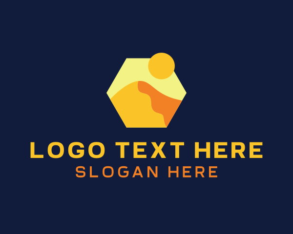 Sand - Desert Sand Dune Mountain logo design