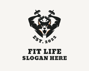 Fox Muscle Fitness Gym logo design