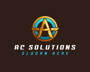 Shield Buckler Letter A logo design