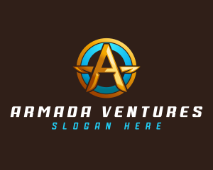 Shield Buckler Letter A logo design