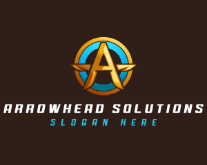 Shield Buckler Letter A logo design