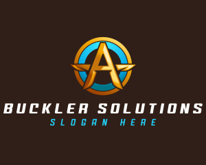 Buckler - Shield Buckler Letter A logo design