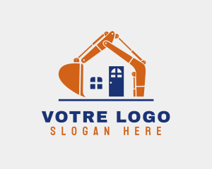 Excavator Home Builder logo design